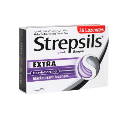 Picture of STREPSILS EXTRA BLACKCURRANT LOZ 36'S